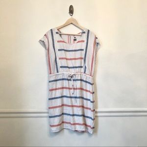 OLD NAVY | Blue Orange Stripe Linen Shift Dress L